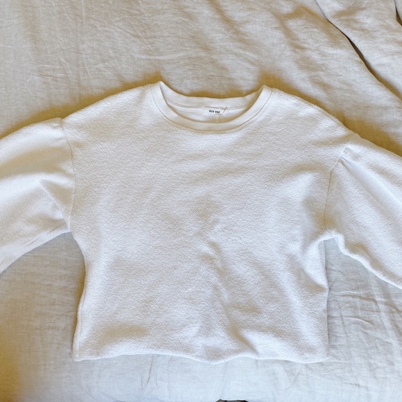 Mod Ref white balloon sleeve terry cloth top - Picture 2 of 4